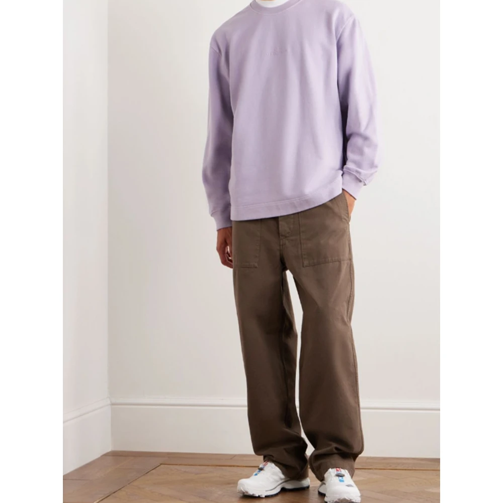 Stone Island Lavendel Geborduurde Logo Sweater Purple Heren