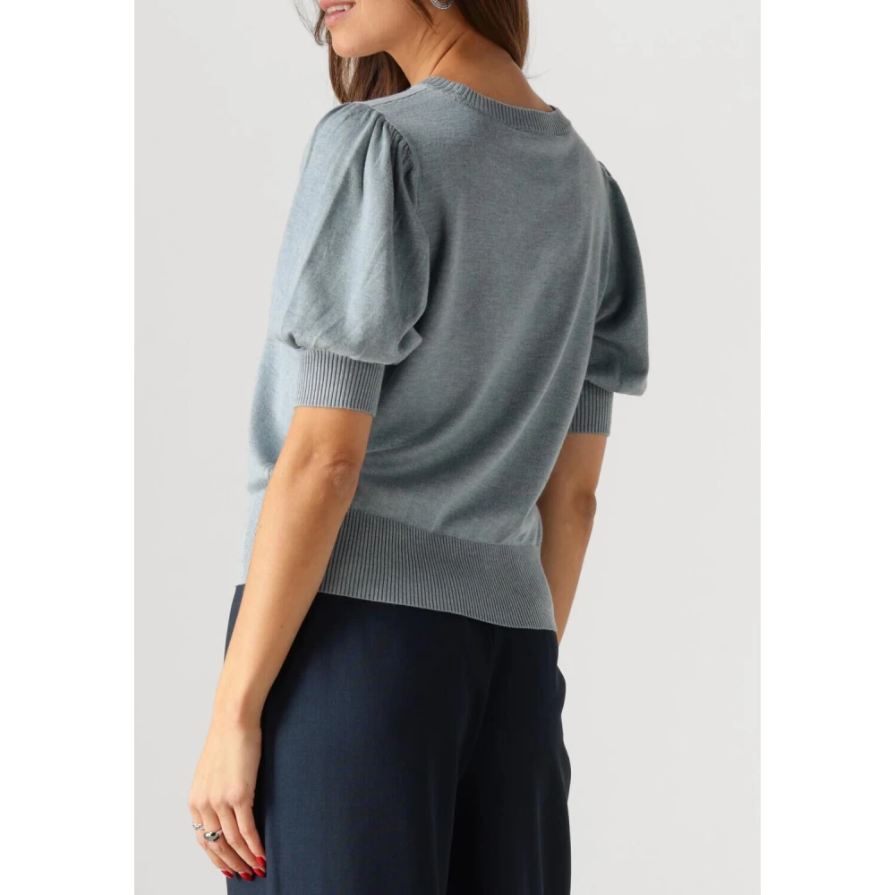 Minus Blauwe Gebreide Top voor Vrouwen Blue Dames