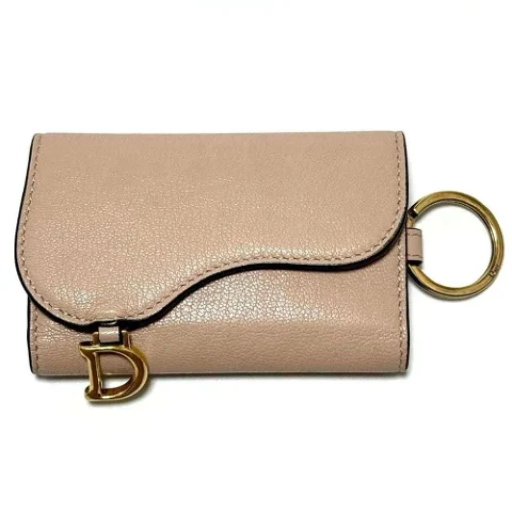 Dior Vintage Pre-owned Leather key-holders Beige Unisex