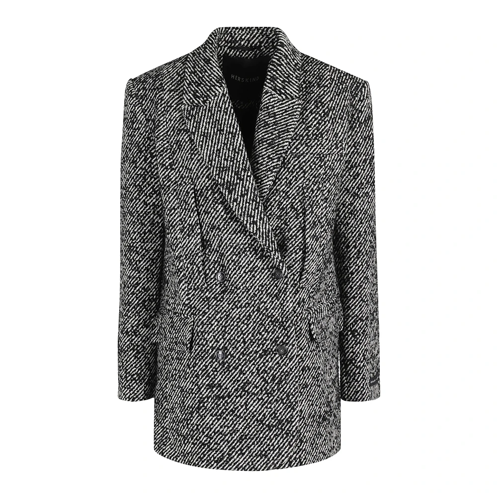 Birgitte Herskind Stijlvolle Wollen Jas Black Dames