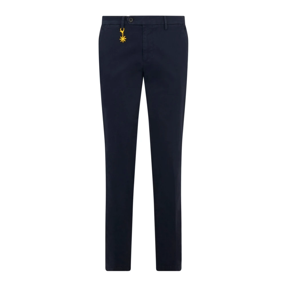 Manuel Ritz Navy Chino Broek met Slim Fit en Merkdetail Blue Heren