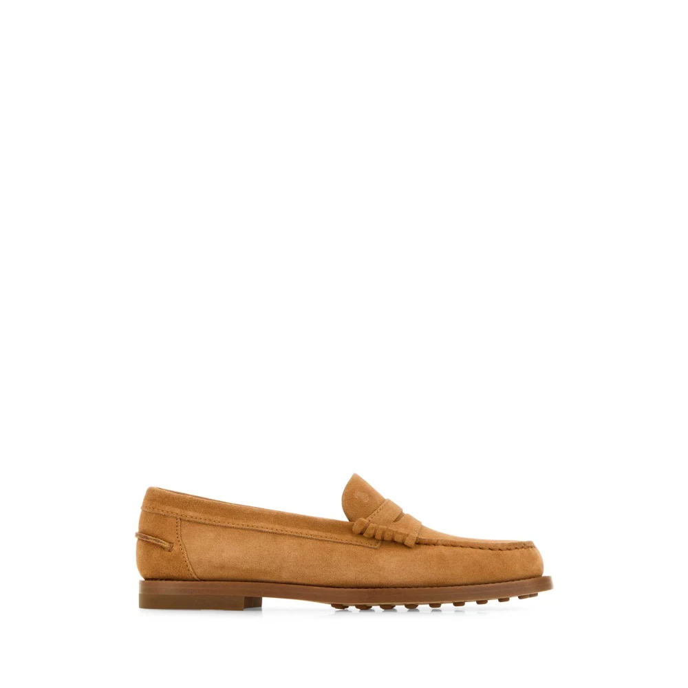 Tod's Stiliga Camel Suede Loafers Brown, Dam