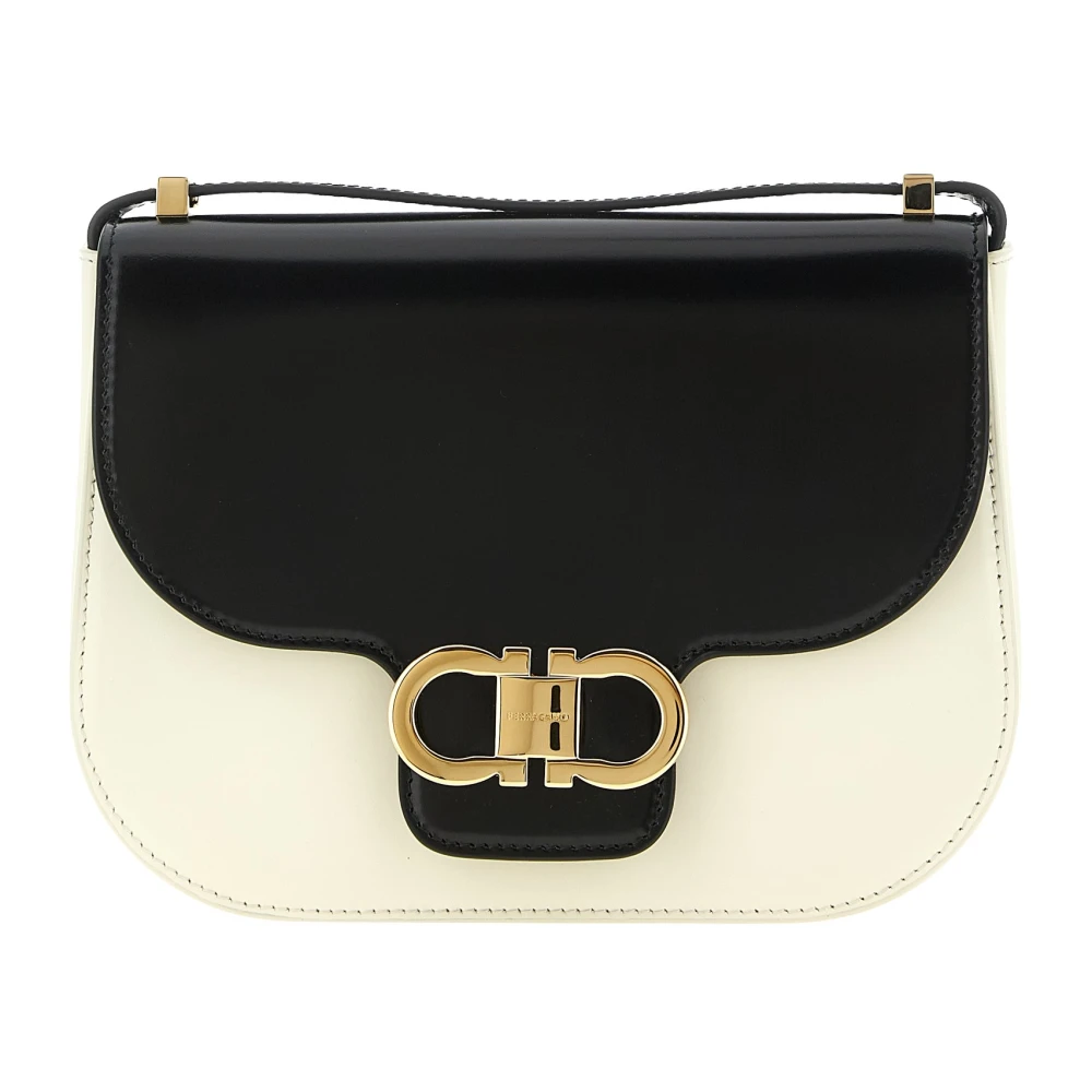 Ferragamo Double Gancini North-South Crossbody Bag (Xs) - Female - Cross Body Bags - Black - One Size - Bags