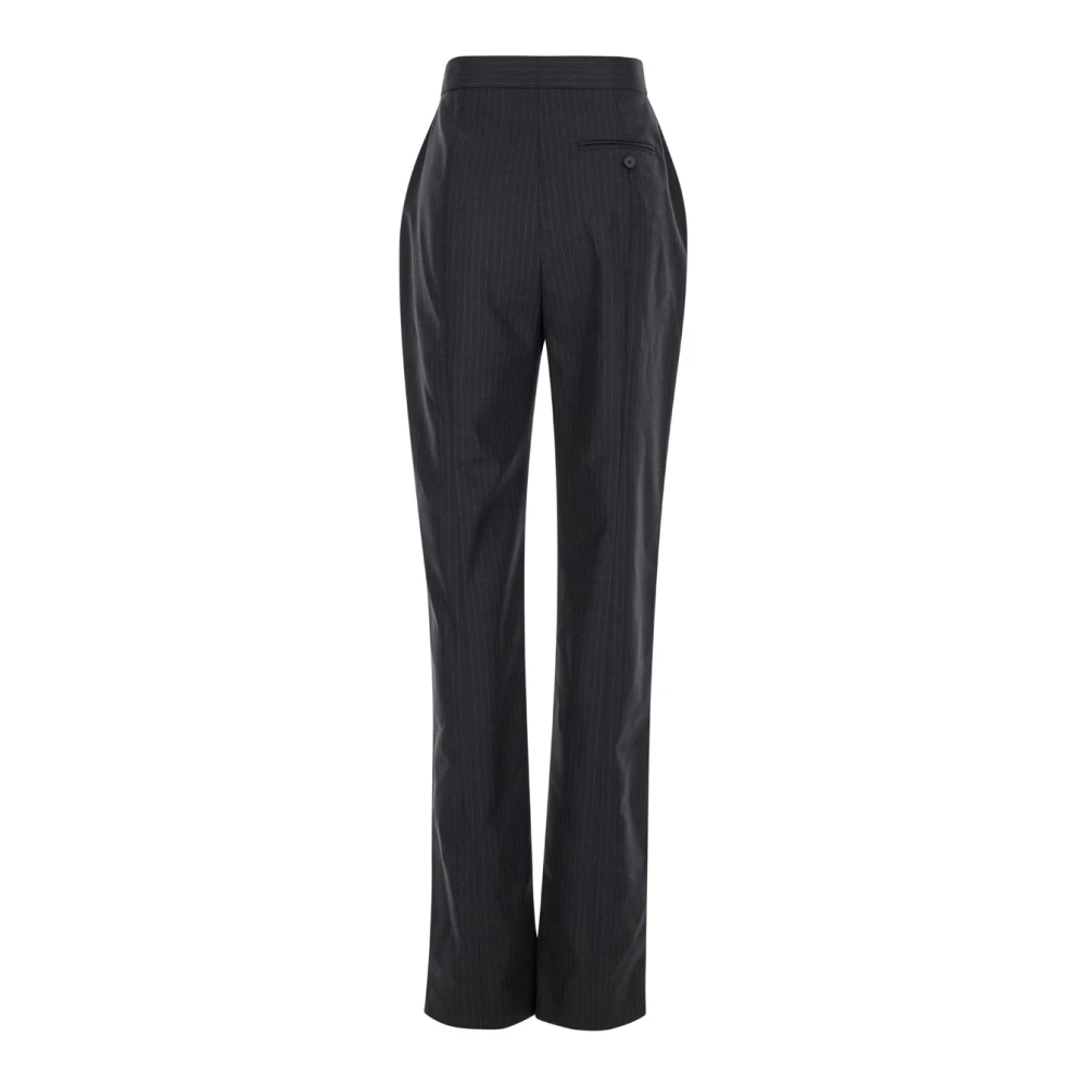 alexander mcqueen Grijze Pinstripe Wollen Broek Gray Dames
