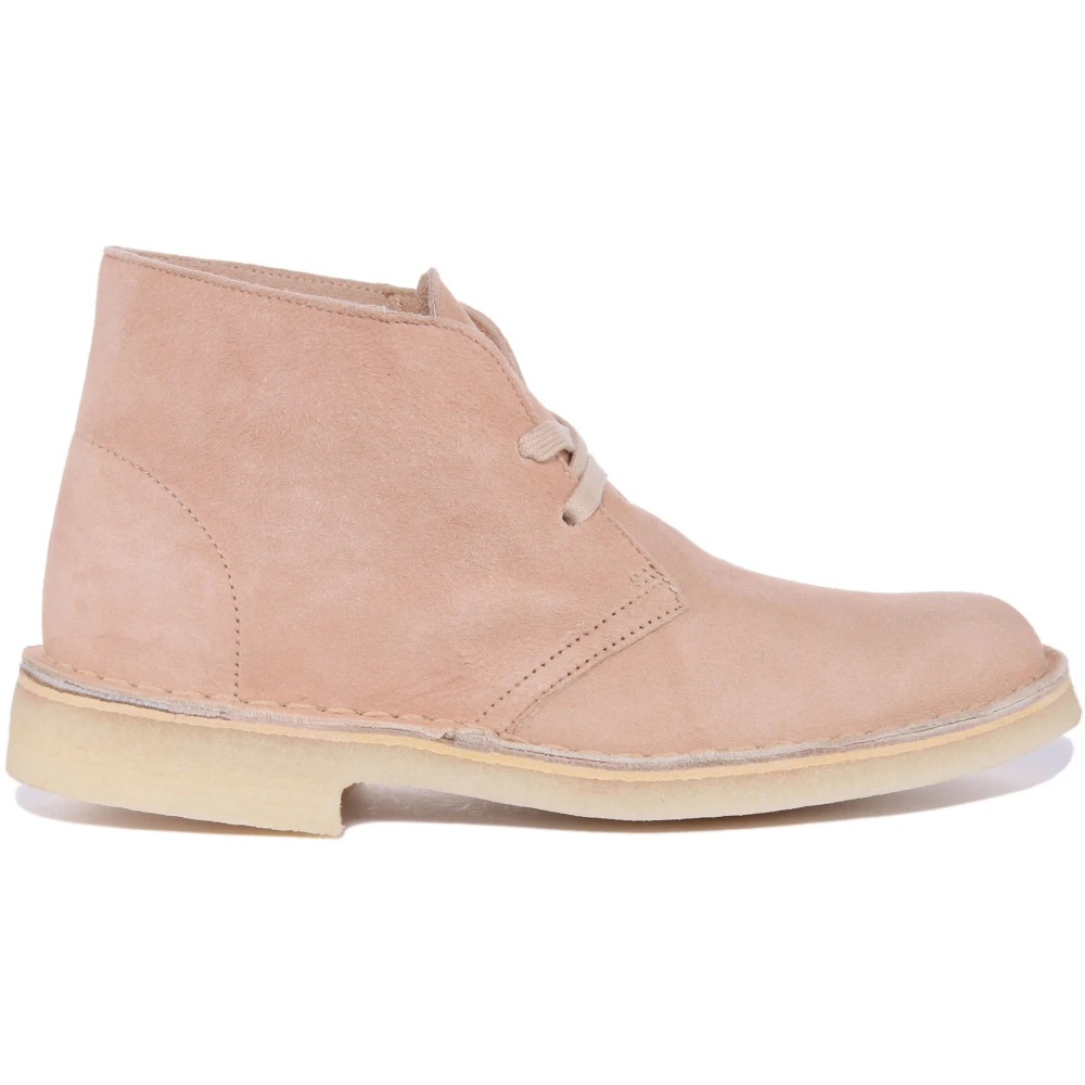 Clarks Women's Pink Lace-Up Boots, 7 Uk, Suede Desert Boots