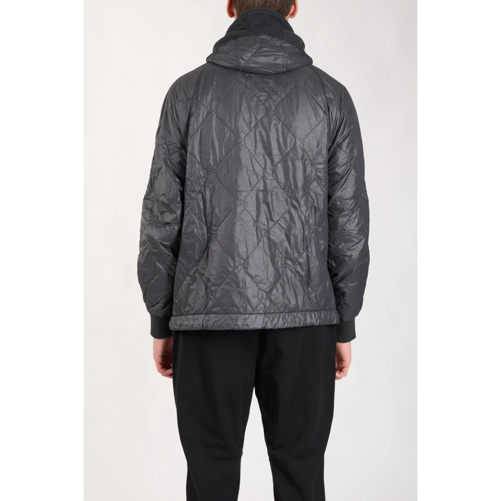 C.P. Company Gewatteerde Gemengde Hoodie met Rits Gray Heren