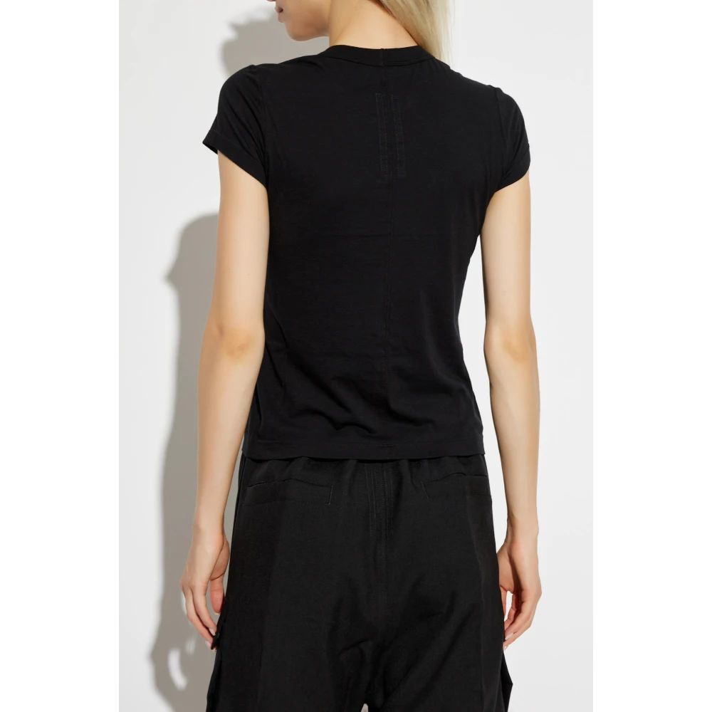 Rick Owens Cropped Level T-Shirt Black Dames