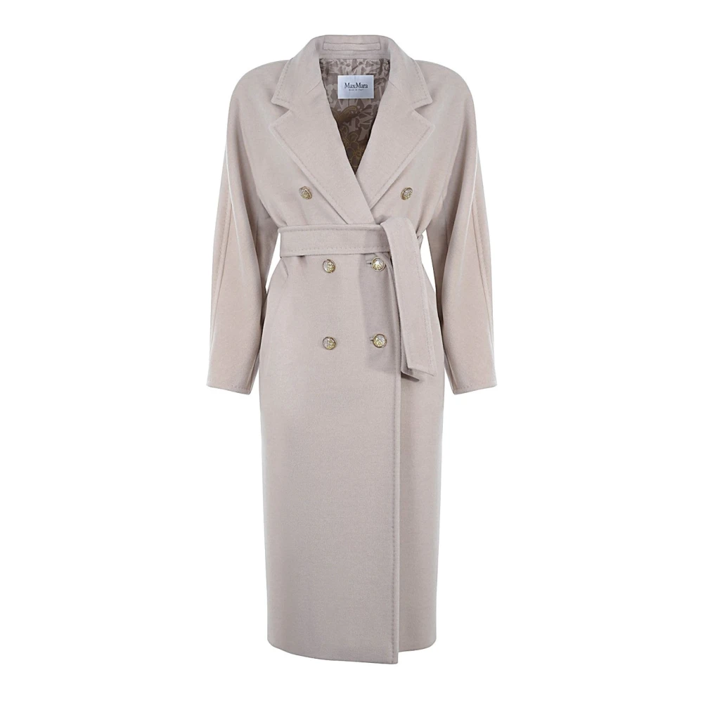 Max Mara Women's Gray Cappotto - Belted Coats - S - Coats