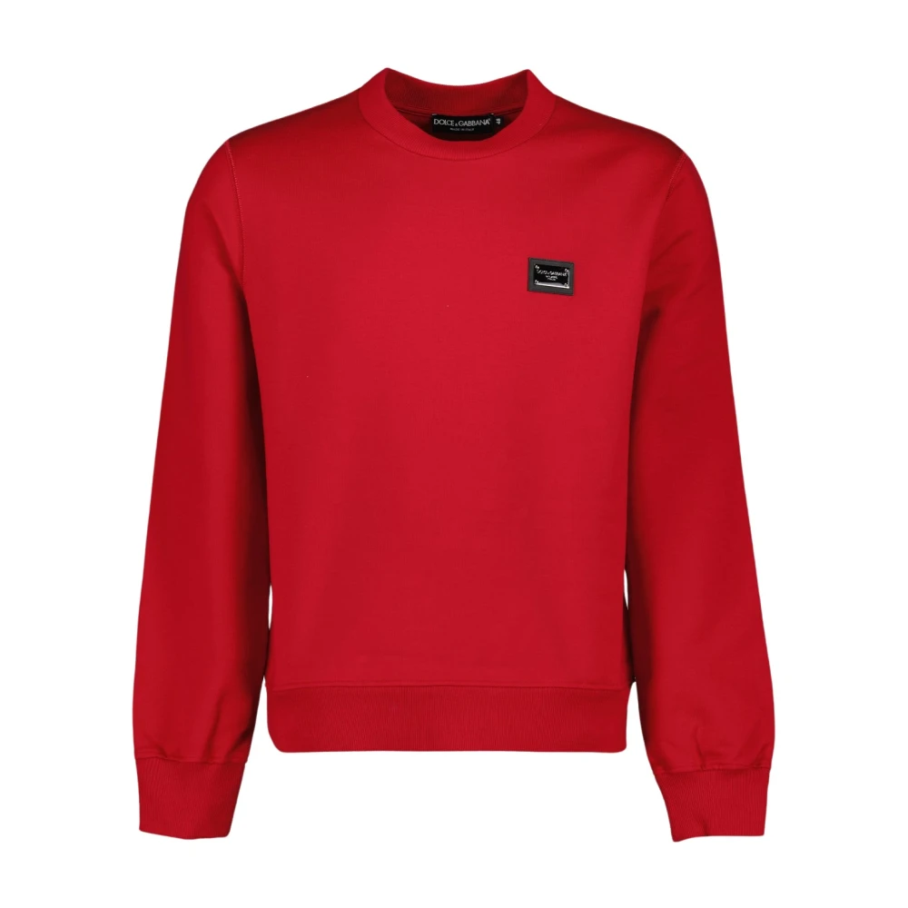 Dolce & Gabbana Logo Plaque Sweatshirt Red Heren