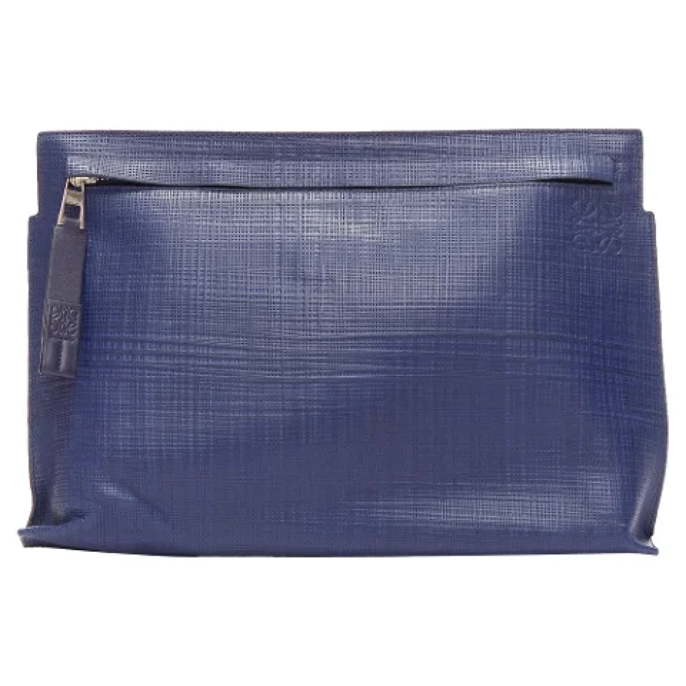 Loewe Pre-owned Leather clutches Blue Heren