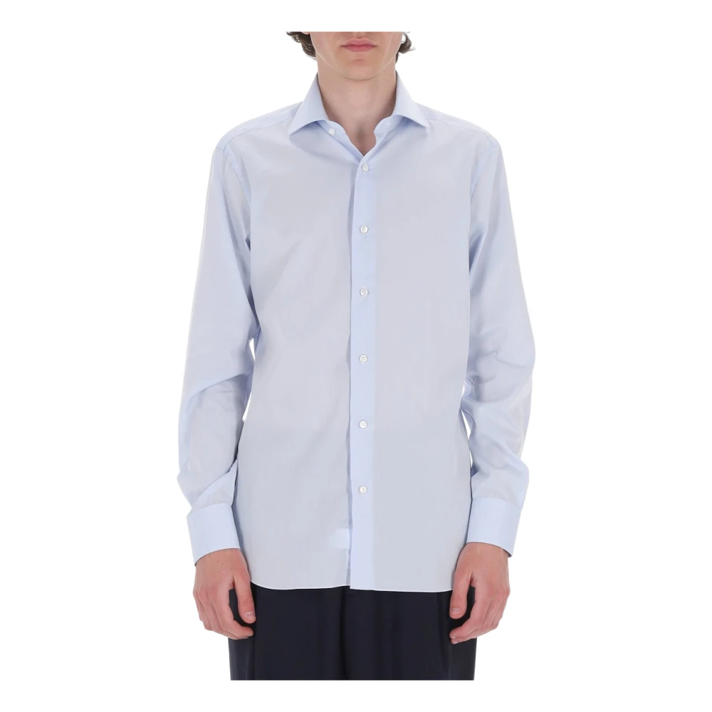 Barba Men's Blue Camicia In Popeline Di Cotone - Casual Shirts - M - Shirts