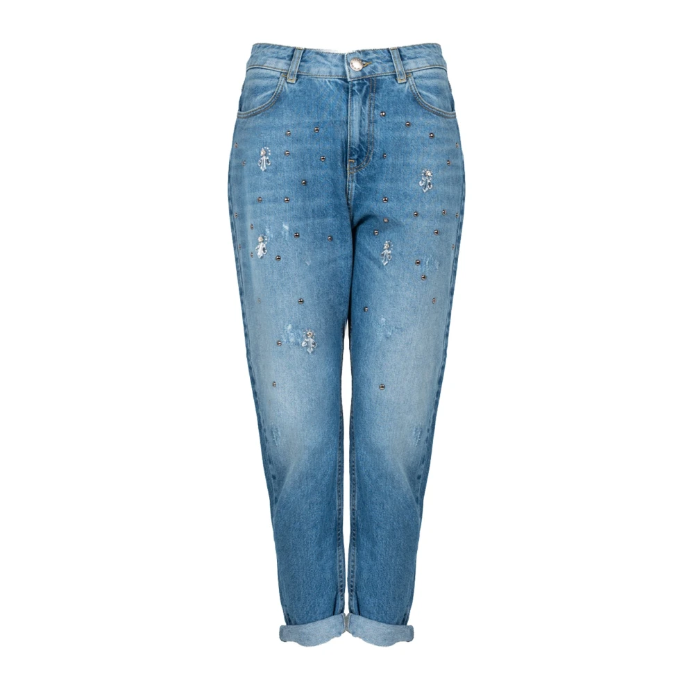 Pinko Vintage Stijl Distressed Broek Blue Dames