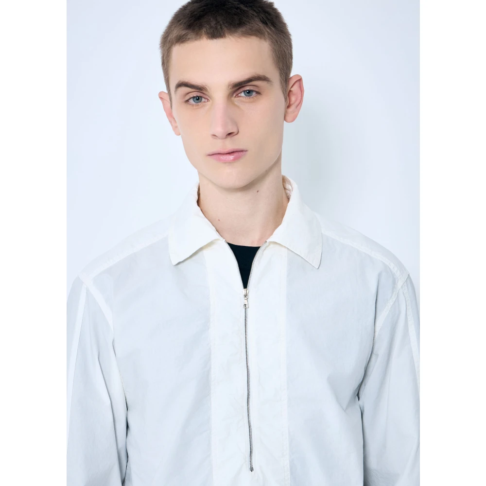 Dries Van Noten Katoenen Zip-Up Shirt White Heren