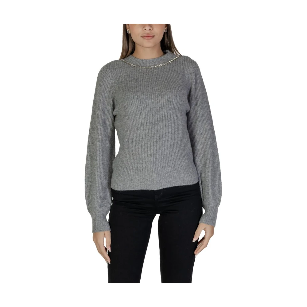 Only Grijze Gebreide Trui Herfst Winter Collectie Gray Dames