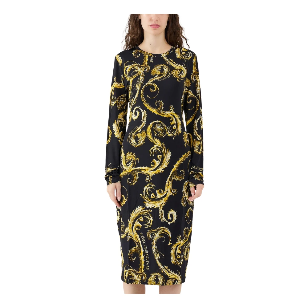 Versace Jeans Couture Chrome Print Midi Jurk Multicolor Dames