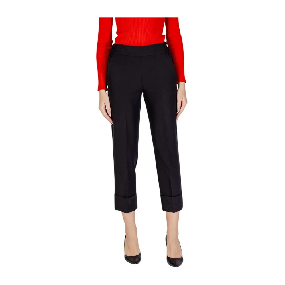 Sandro Ferrone Skinny Polyester Blend Broek Black Dames