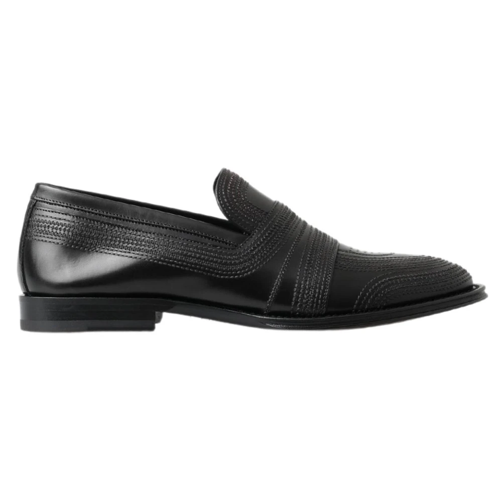 Dolce & Gabbana Men's Black Leather Slipper Loafers - Loafers - 6 Uk - Shoes