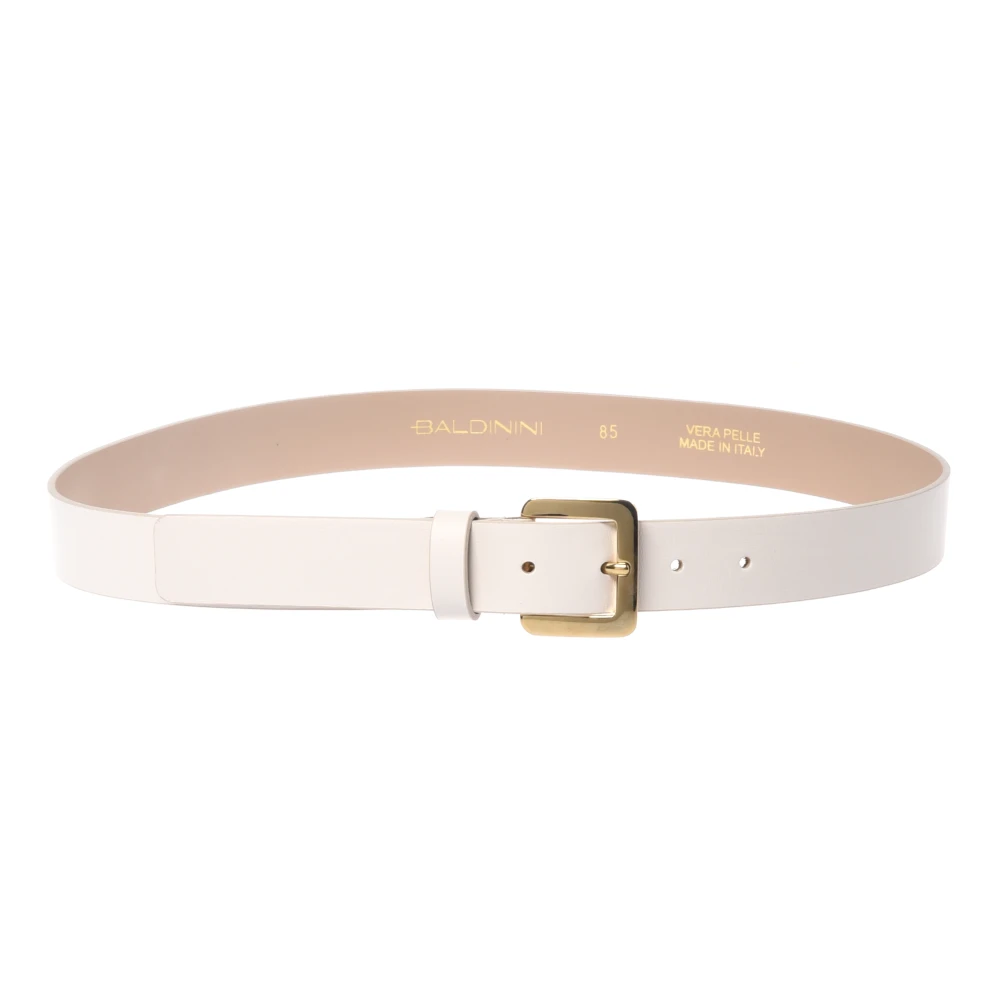 Baldinini Women's White Leather Belt - Belts - 90 Cm - Accessories