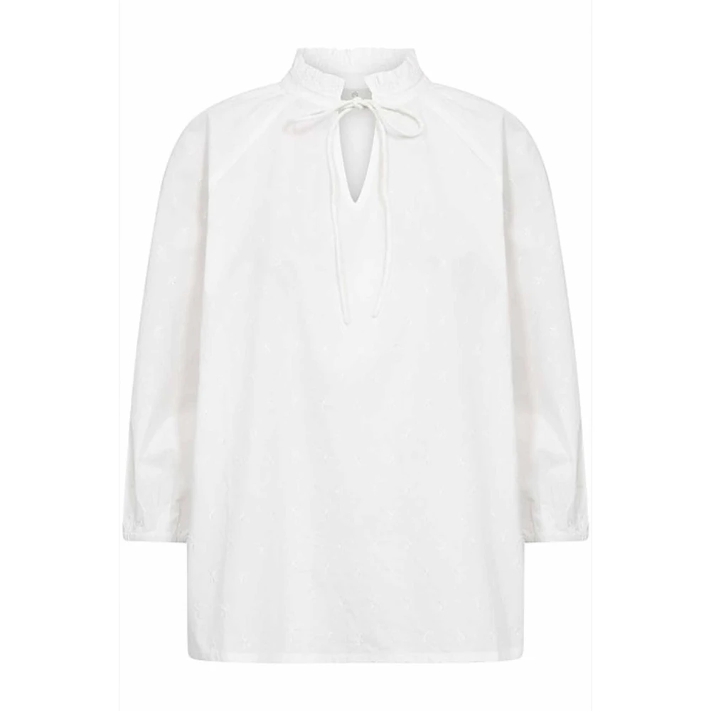 Kaffe Vrouwelijke Blouse met Bloemenborduurwerk White Dames