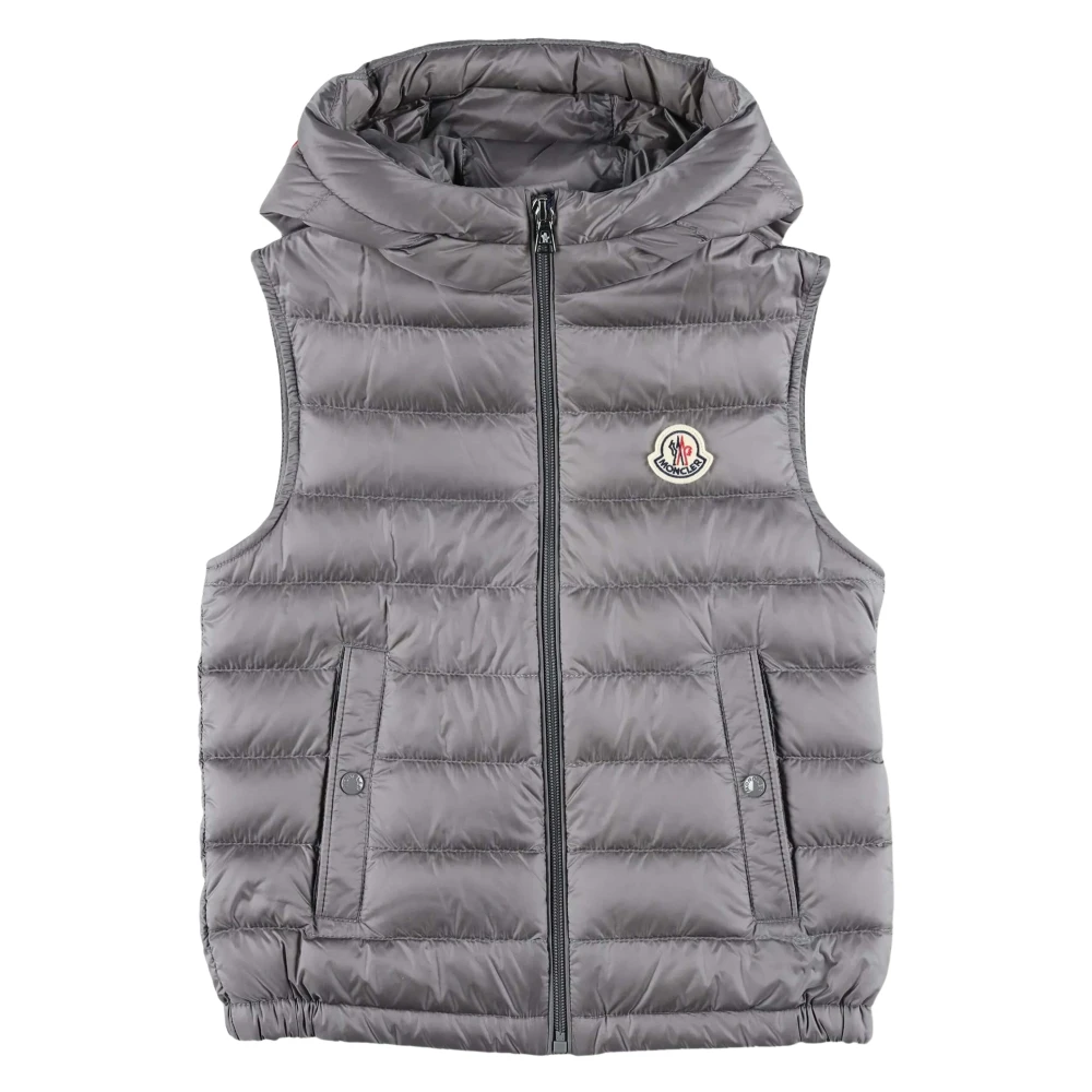 Moncler Boys Gray Waistcoats, 4 Y, Down Padded Uzay Gilet