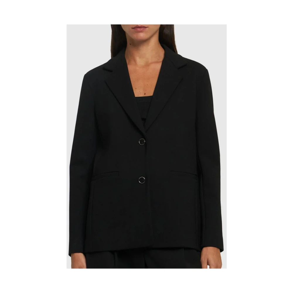 Max Mara Jersey Blazer Zwart Single-Breasted Black Dames
