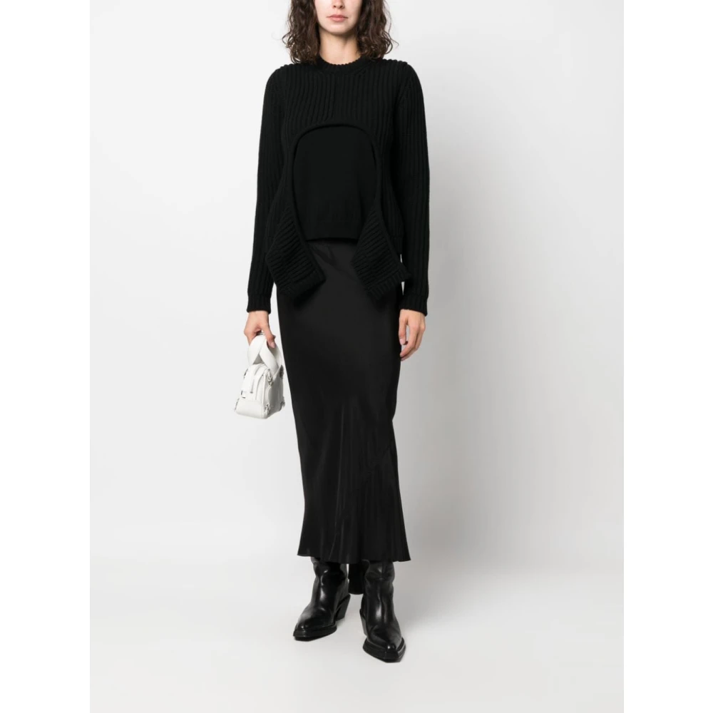 Off White Zwarte Meteor Cut Out Trui Black Dames