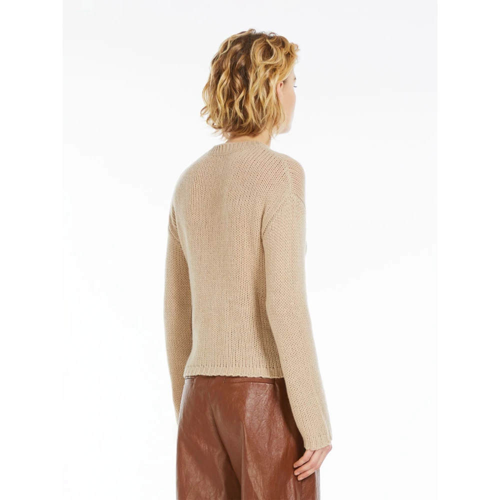 Max Mara Round-neck Knitwear Beige Dames