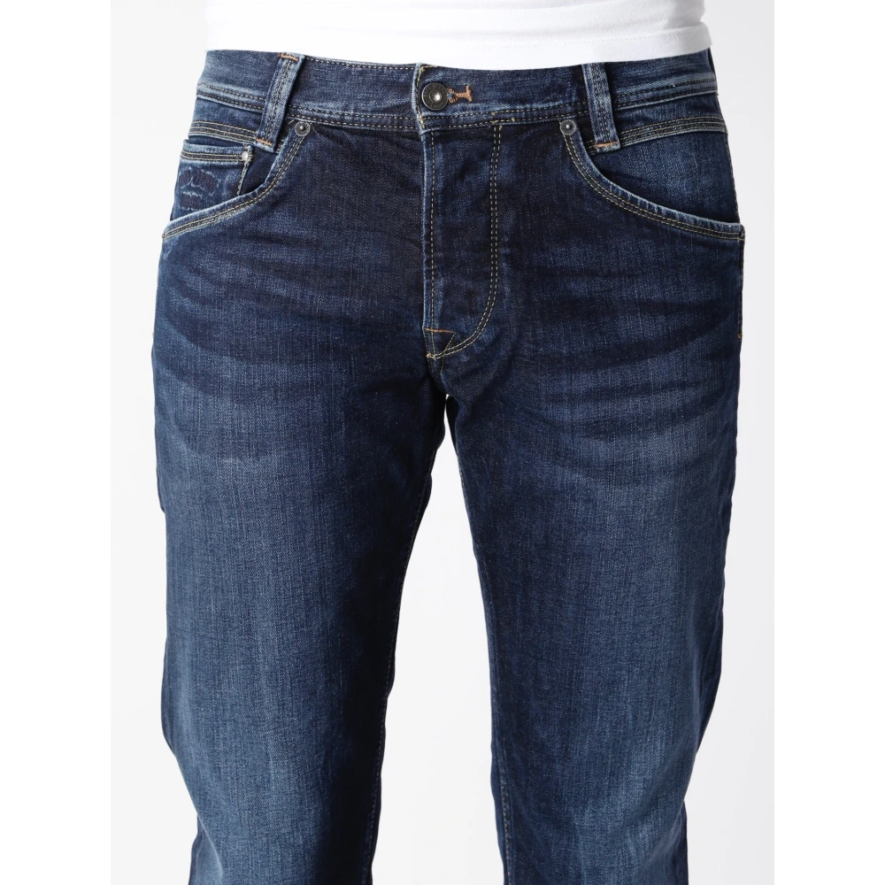 Pepe Jeans Grijze Used Wash Straight Fit Jeans Blue Heren