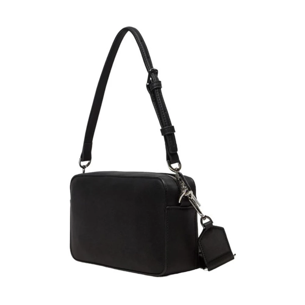Calvin Klein Zwarte handtas met polyurethaandetails Black Dames