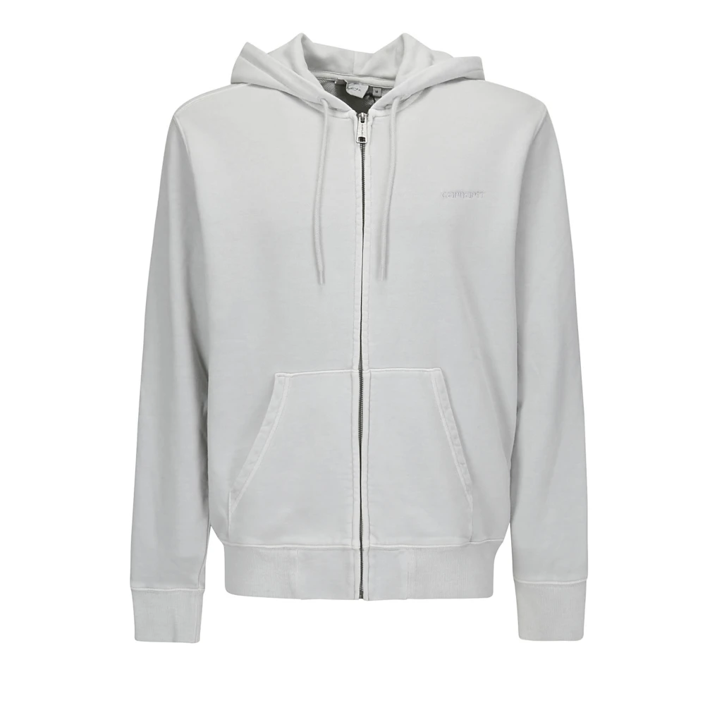 Carhartt Wip Grå Zip Hoodie Sweatshirt med Logo Gray, Herr