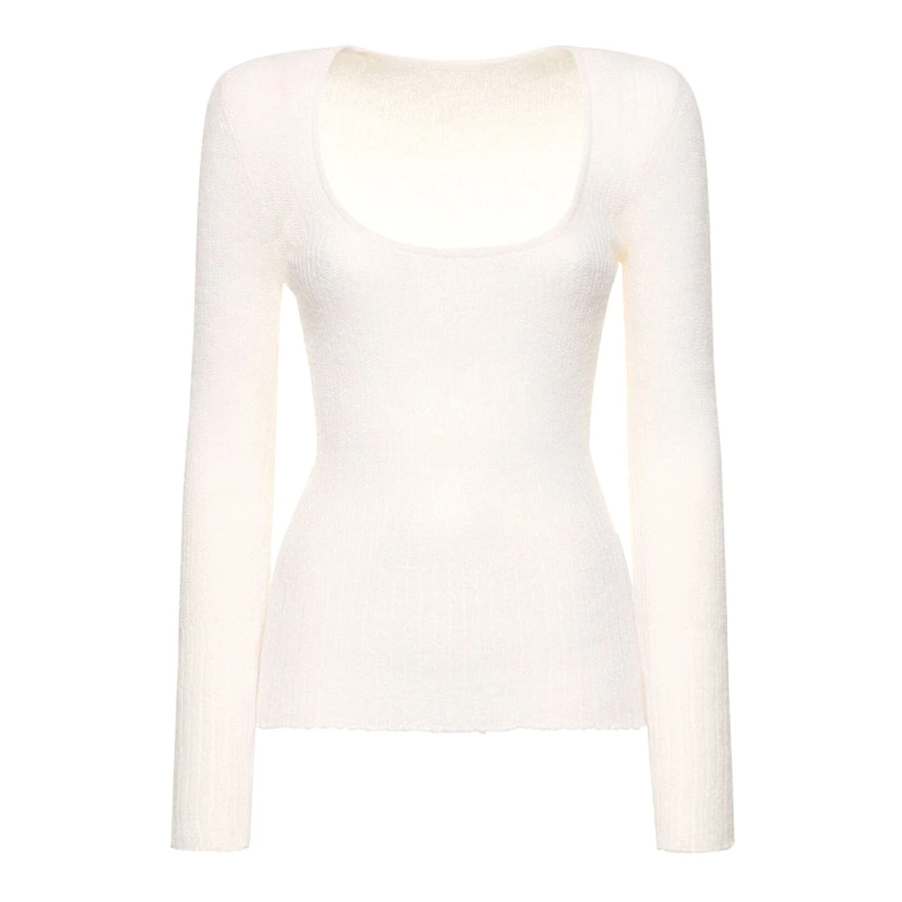 Jacquemus Women's White Maglia - Long Sleeve T-Shirts - L - Tops