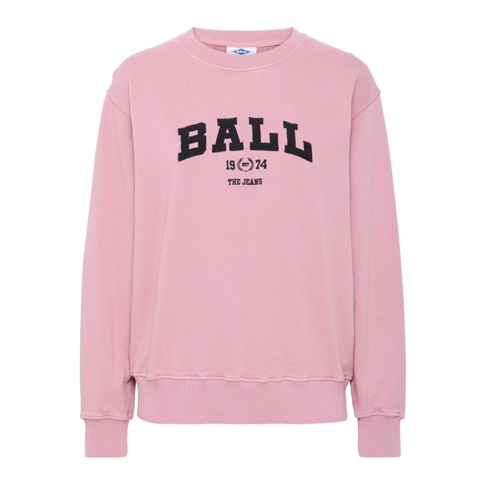 Ball Sportieve Sweatshirt met Slimme Borduursels Pink Dames