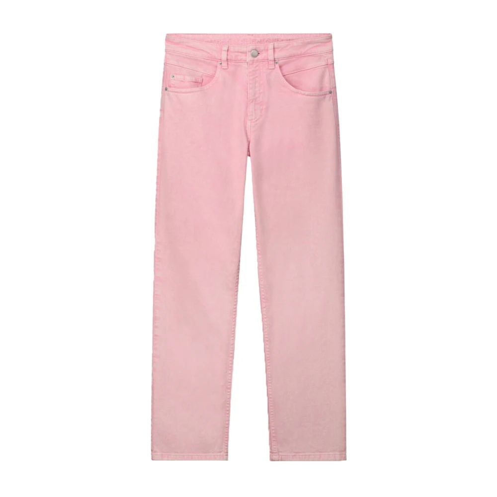Pom Amsterdam Blooming Pink Straight Jeans Pink Dames