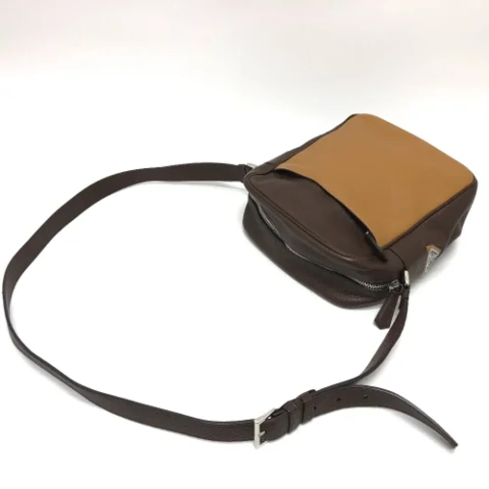 Prada Vintage Pre-owned Leather prada-bags Brown Dames
