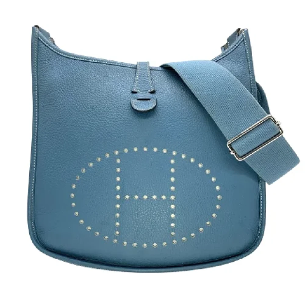 Hermès Vintage Pre-owned Leather shoulder-bags Blue Dames