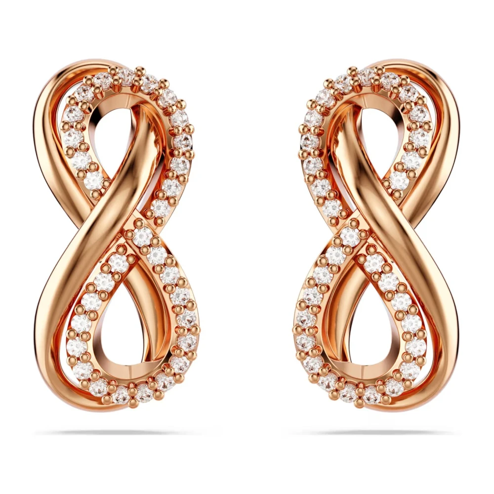 Swarovski Women's Earrings Infinity White Rose Gold Alloy Hyperbola 5684085 - Female - Earrings - Yellow - One Size - Accessories