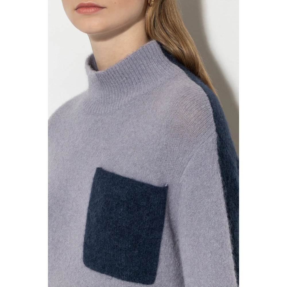 LUISA CERANO Alpaca wollen trui met zak Gray Dames