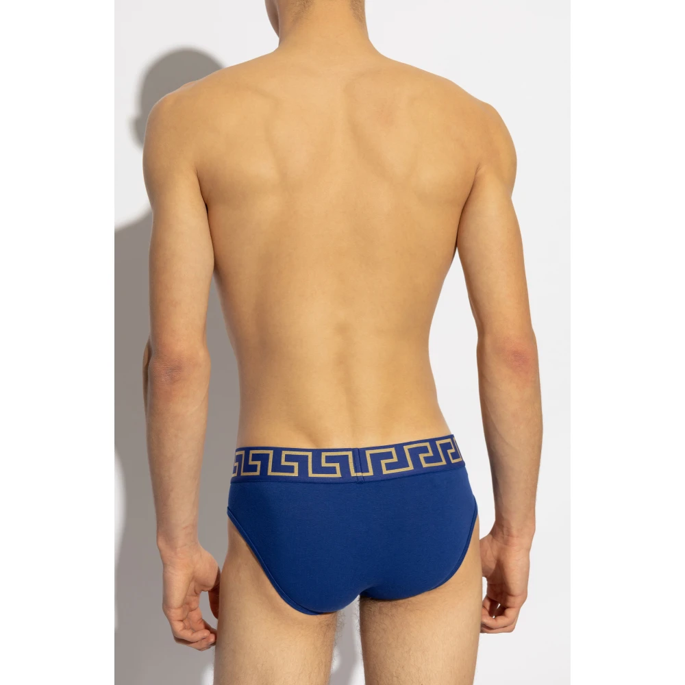 Versace Slips met logo Blue Heren