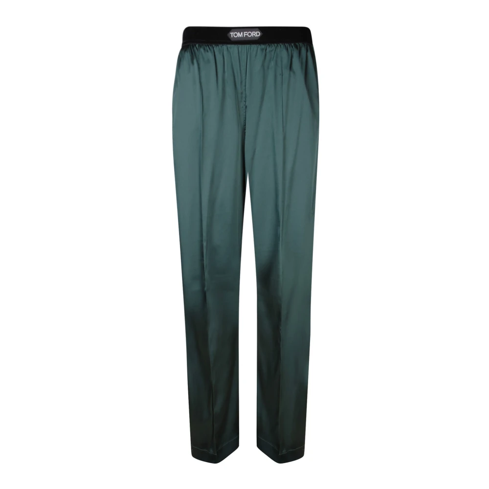 Tom Ford Groene Zijden Broek Elegante Stijl Green Dames