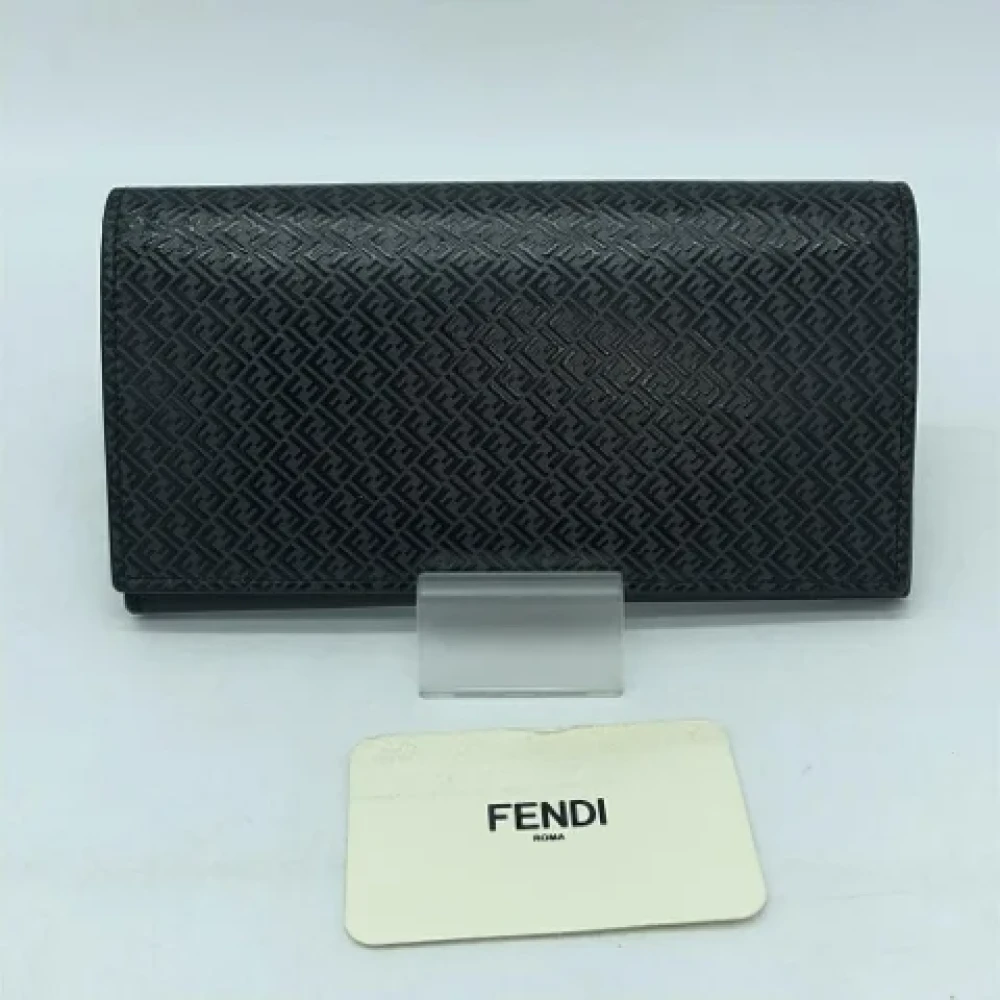 Fendi Vintage Pre-owned Leather wallets Black Dames