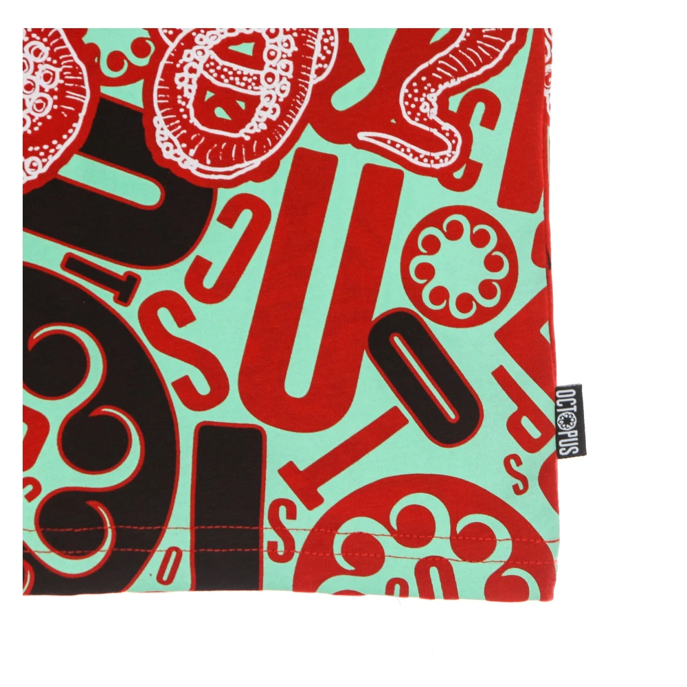 Octopus Rode Mannen Tee met Print Red Heren