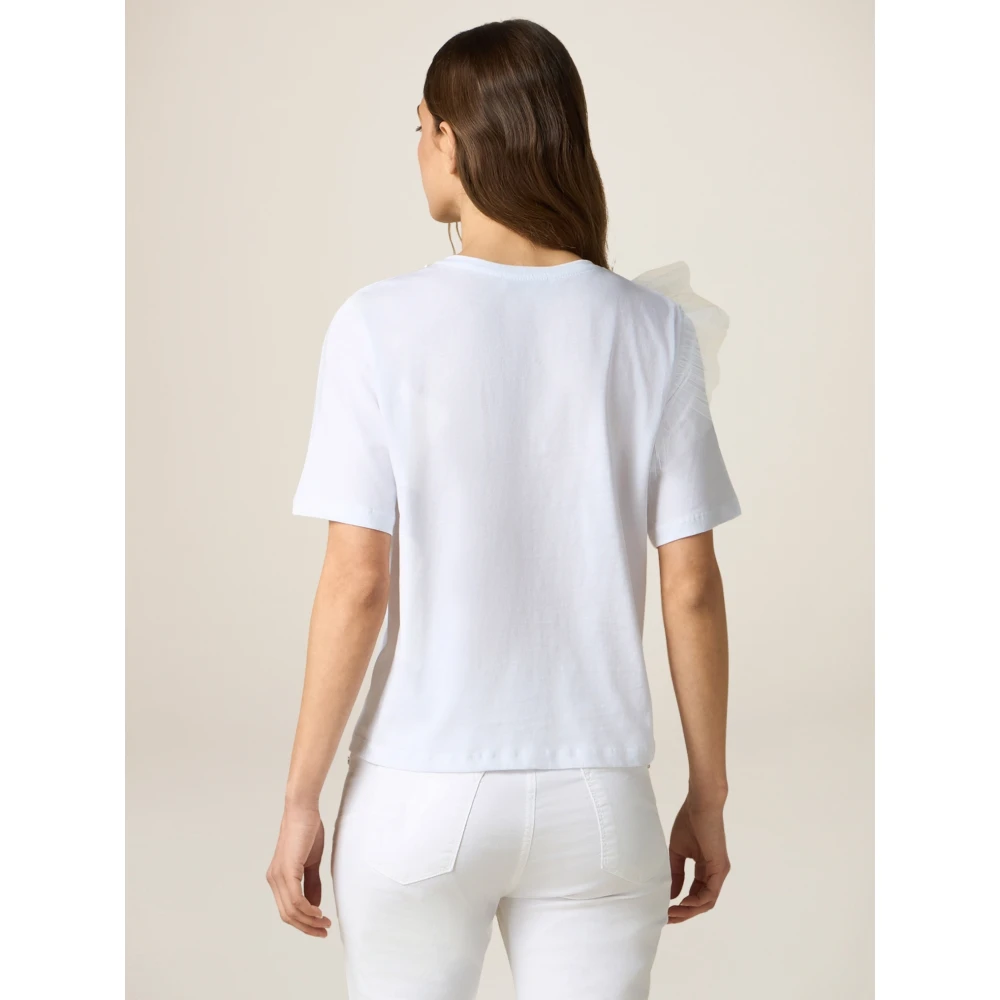 Oltre Parel en Tule T-shirt White Dames