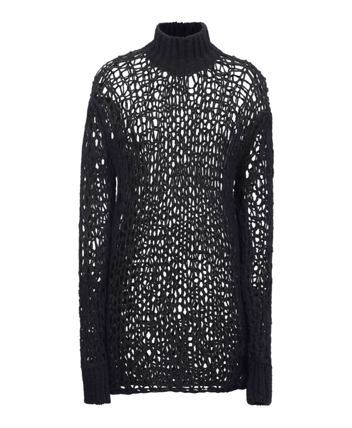 pull-col-roule-noir-en-laine-melangee