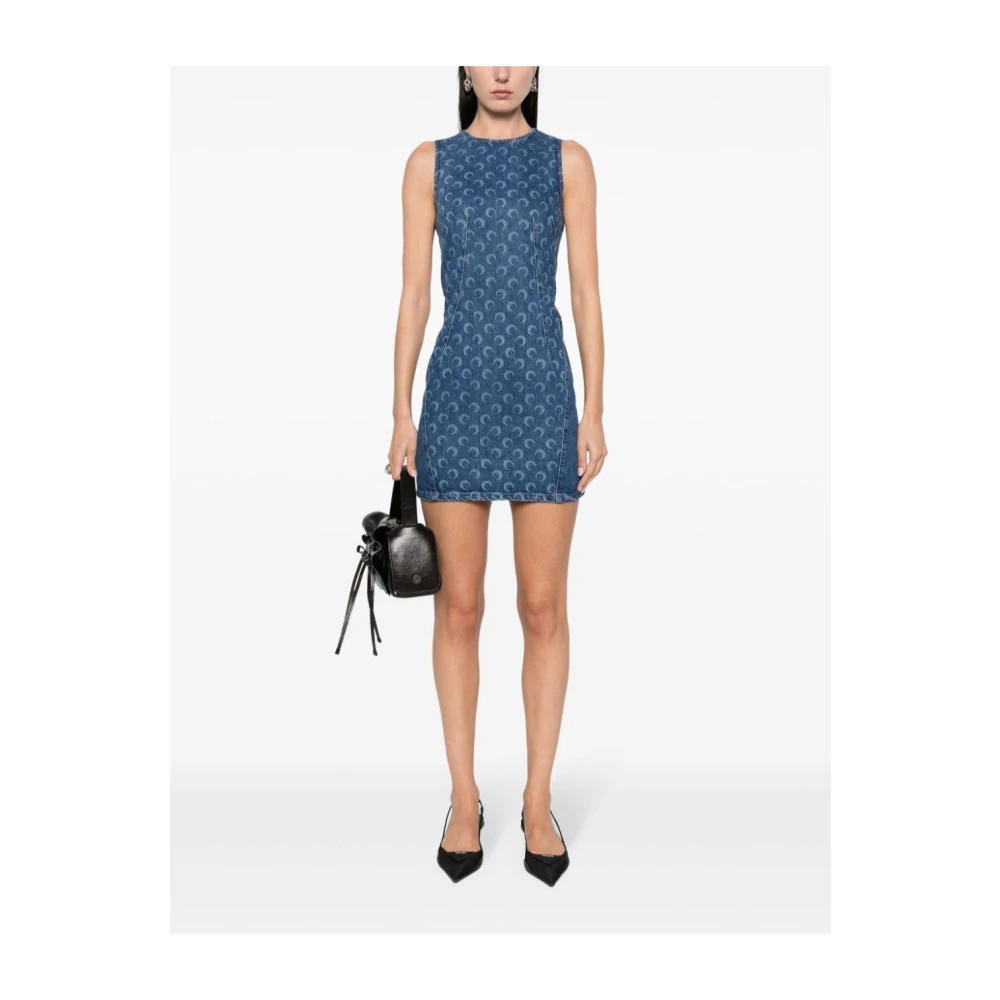 Marine Serre Short Dresses Blue Dames