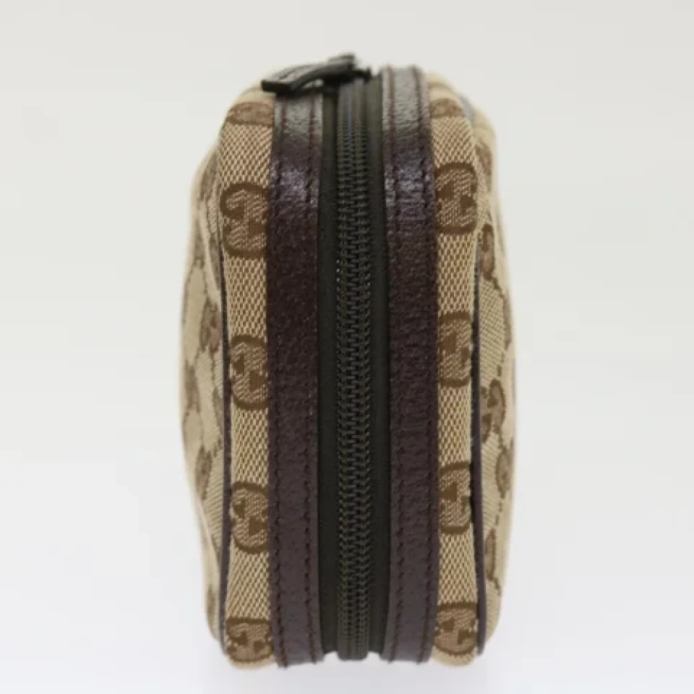 Gucci Vintage Pre-owned Canvas pouches Beige Dames