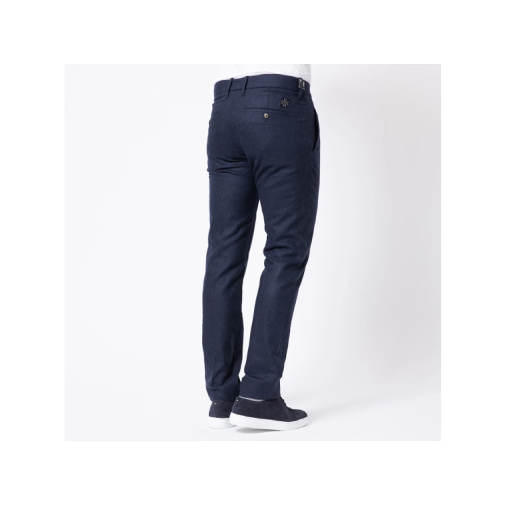Jacob Cohën Marineblauwe Flanellen Slim Fit Broek Blue Heren