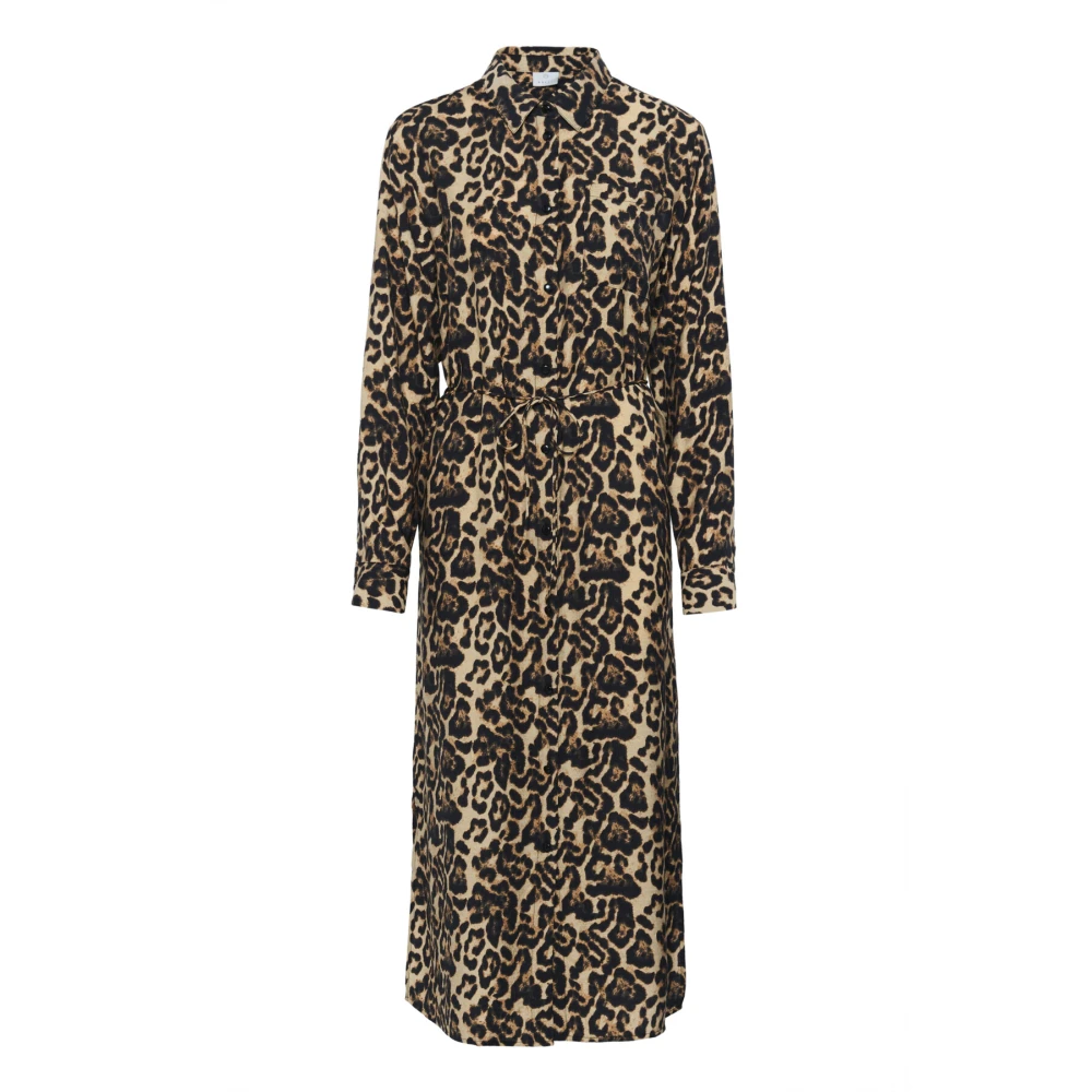 Kaffe Women's Multicolor Shirt Dresses,, Leopard Print Shirt Dress Extra Small