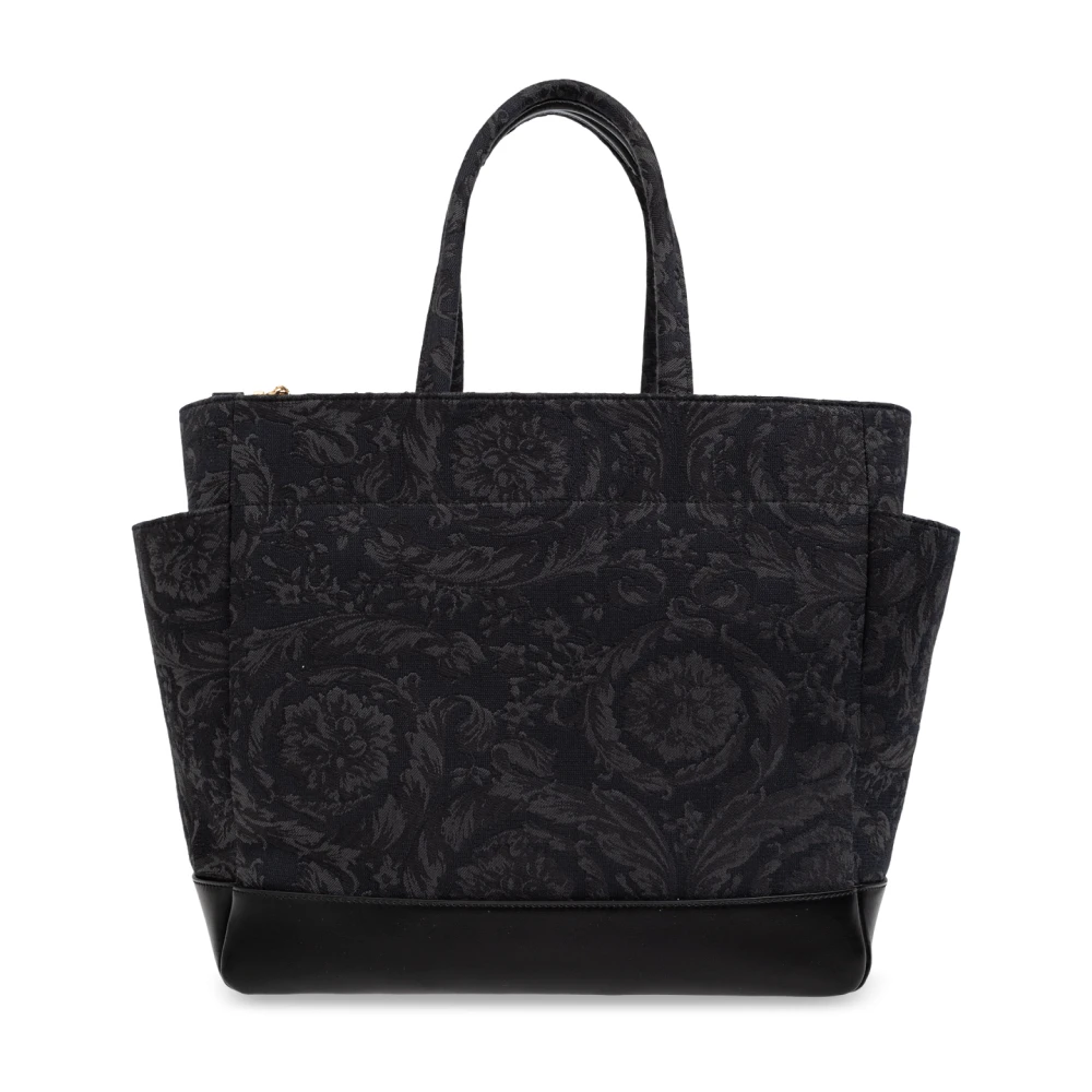 Versace Tas met geborduurd logo Black Unisex