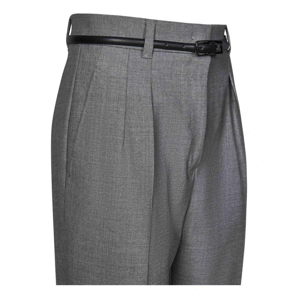 Max Mara Elegante Grijze Wollen Broek Gray Dames