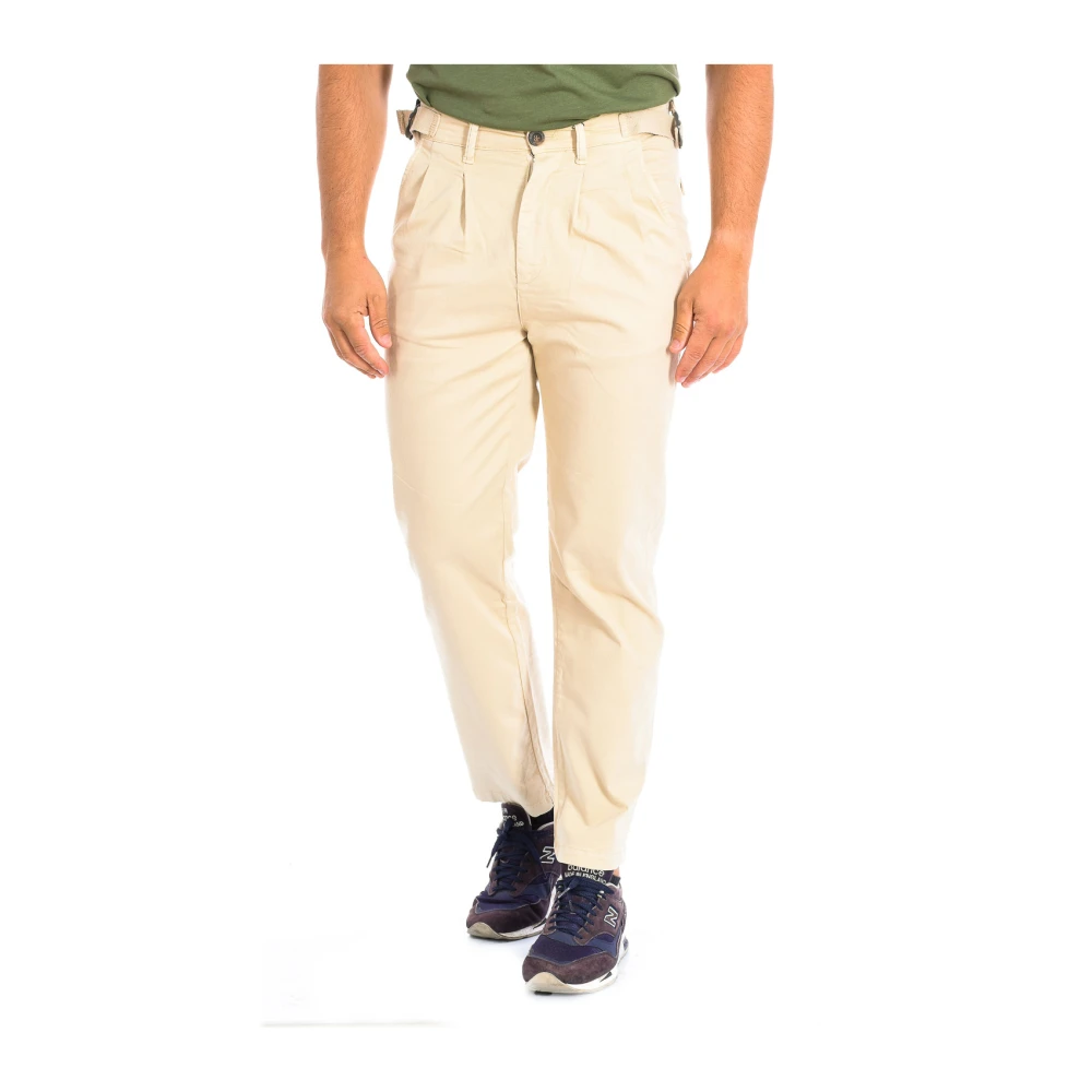 La Martina Men's Beige Straight Trousers,, Straight Cut Long Trousers W32